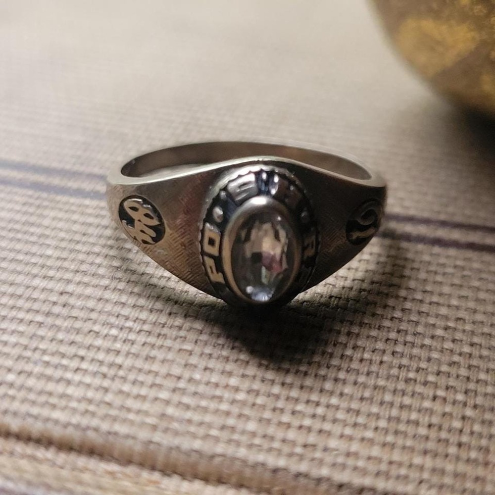Jostens Forsyth 1984 Class Ring 8.5 Silver Good